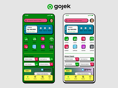 Neo Brutalism UI trend - Gojek