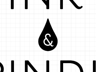 Ampersand ampersand black and white custom drop ink logo logomark typography