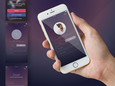 iMatch registration app design mobile ui ux