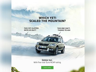 ŠKODA Yeti microsite design microsite web