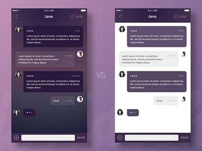 Chat design for iMatch app design mobile