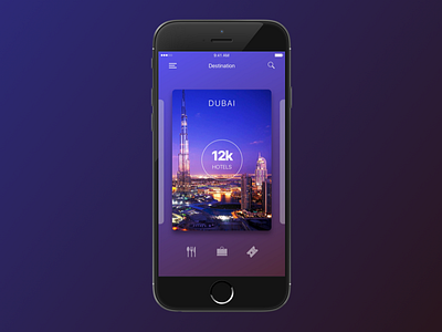 Travelling App - Dubai screen app cards colors design floating fresh mobile ui ux visual