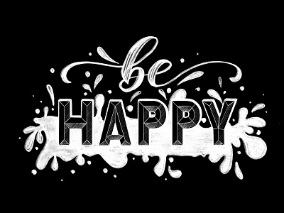 Be HAPPY 3d lettering 3d letters calligraphy design hand lettering handmade font handwriting ipad lettering lettering letters procreate typo typography