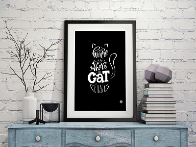 Cat poster calligraphy design hand lettering handmade font handwriting ipad lettering lettering letters poster print typo typography
