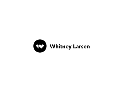 Whitney Larsen logo black circle logo minimal monogram w