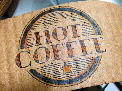 Hot Coffee 3—Lettering Project coffee coffee sleeve hand lettering hot lettering seal