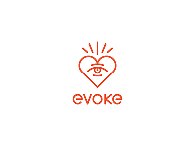 Evoke bright evoke eye heart logo ray red