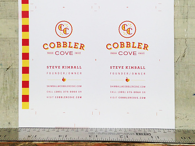 Cobbler Cove Business Cards business cards cobbler cobbler cove cove dessert logo red yellow
