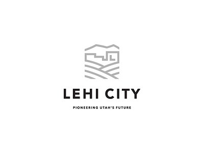 Unused Lehi Logo buildings city farm l lehi logo monoline town