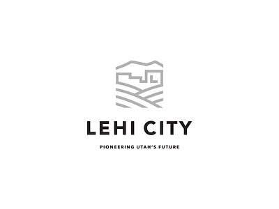 Unused Lehi Logo buildings city farm l lehi logo monoline town