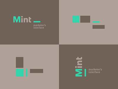 MINT Logo abstract brown gray logo marketing mint rectangle square warm gray