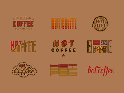 Hot Coffee Lettering Lockups coffee cup handlettering hot lettering