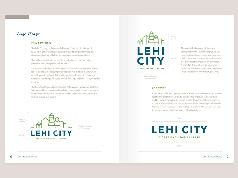 Lehi City Style Guide brand city guide guidelines lehi logo style utah