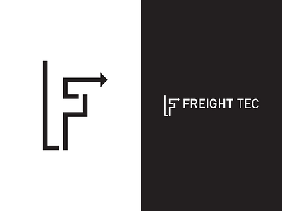 Freight Tec Logo Option arrow f freight logo monogram path segments tec