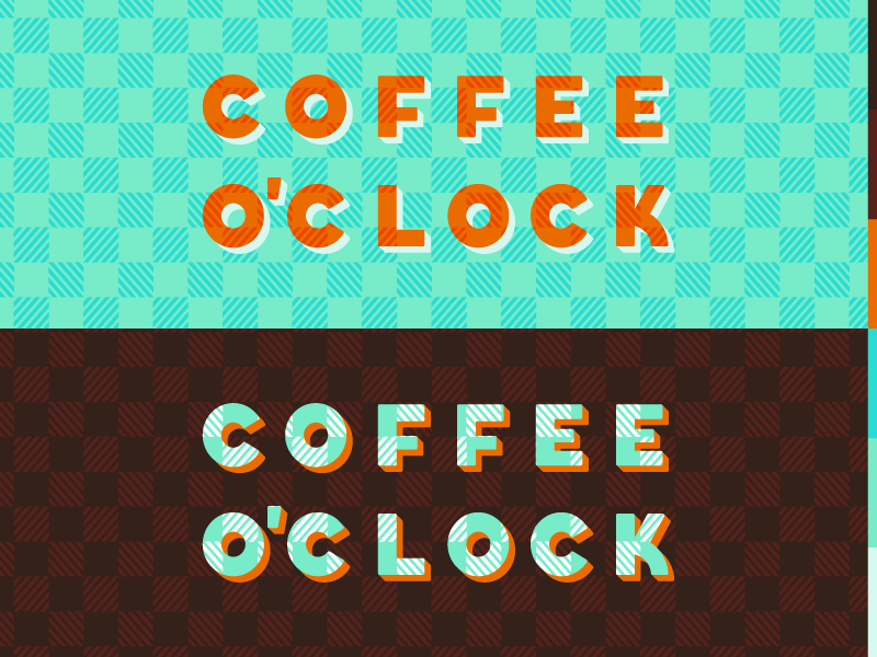 Coffee o'Clock demastrie sam brand logo oclock orange pattern shop coffee