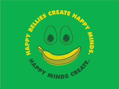 Happy Minds Create. avocado banana circle face fruit healthy smile smiley