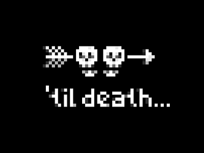 Day 2: 'Til Death... arrow halloween logo october pixels skeleton skull