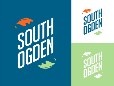 South Ogden final logo branding city leaf logo ogden south type ut utah