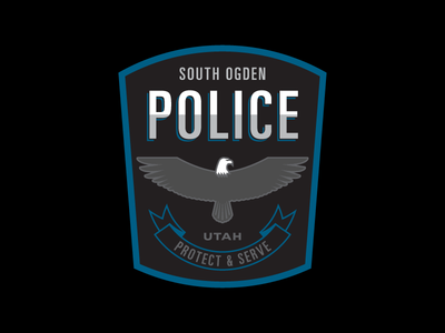 South Ogden Police Patch 2 (unused) black blue eagle embroidery ogden patch police south ut utah