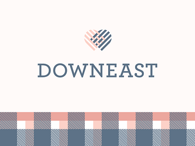 Downeast Logo Option 1 (unused) brand branding d down downeast east heart logo monogram pattern stripes weave