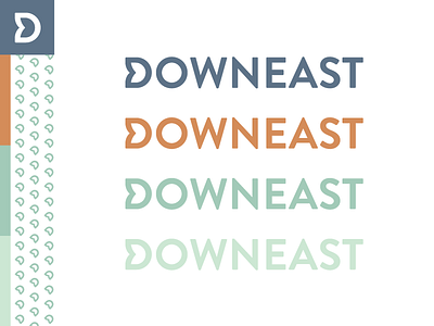 Downeast Logo Option 2 (unused) brand branding d down downeast east heart logo monogram pattern stripes weave
