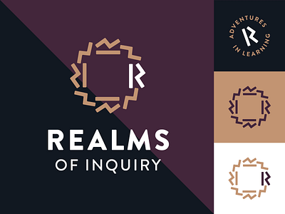 Realms of Inquiry Identity, Option 1 branding icon identity inquiry logo mark monogram r realms school