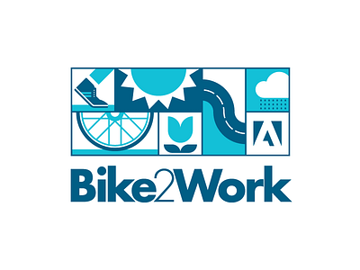 Adobe Bike2Work Logo adobe bicycle bike bike to work bike2work biketowork exercise grid logo outdoors work