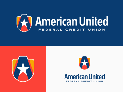 AUFCU Unused a america american au brand identity logo shield star united