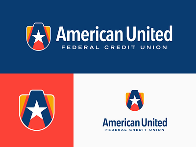 AUFCU Unused a america american au brand identity logo shield star united