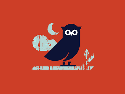 Night Owl bird cloud illustration moon night owl