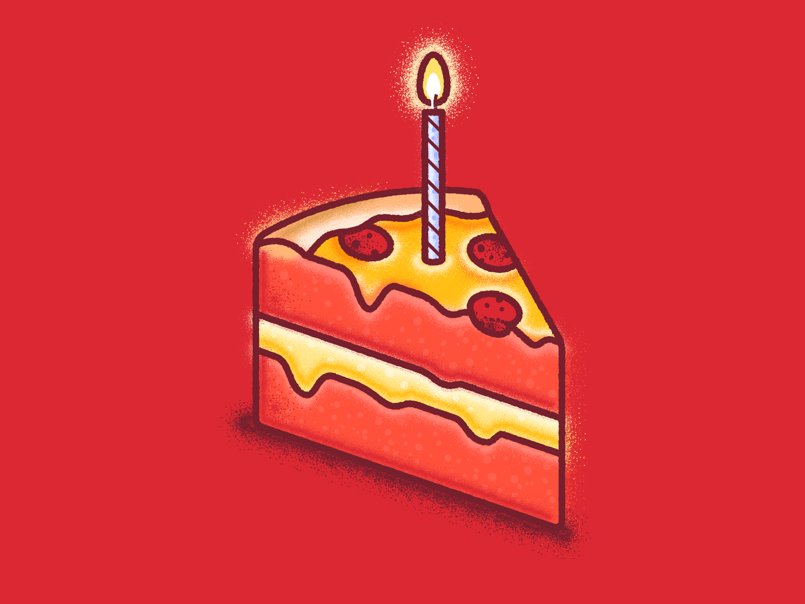 Birthday candles on pizza. Colorful happy birthday candles on a pizza. |  CanStock