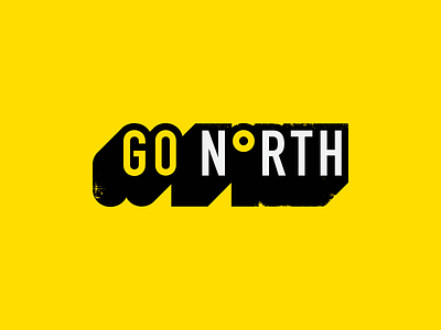 Go North black degree direction go logo north shadow texture yellow