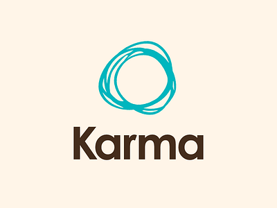 Karma Logo 1 around circle handdrawn karma logo mark organic wobbly