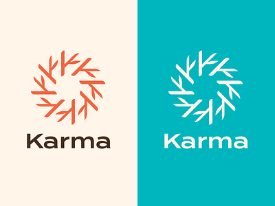 Karma Logo 3 around circle k karma leaf logo monogram organic tree