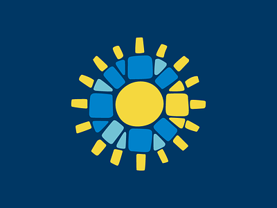 Mosaic—C—Sun Mark blue c california logo mark mosaic sun tiles yellow