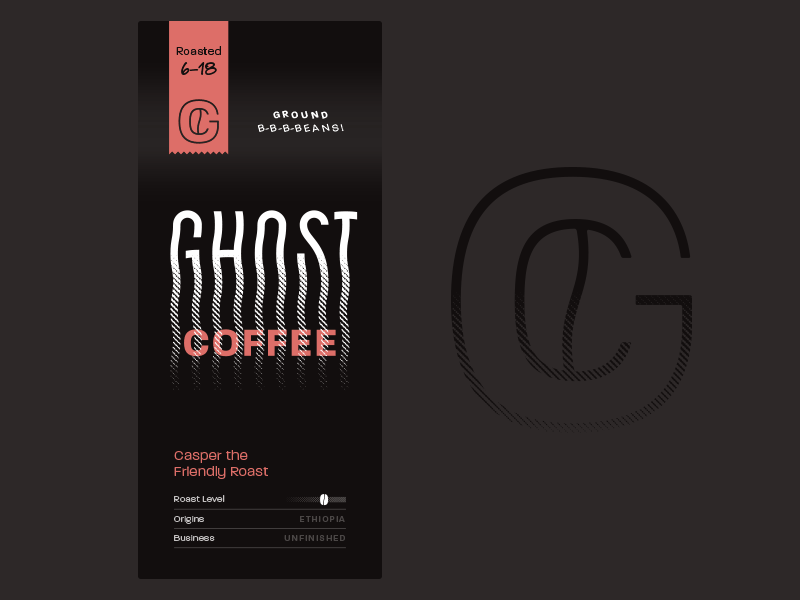 Ghost Coffee Packaging black brand coffee dark ghost gif halloween logo mockup packaging roast