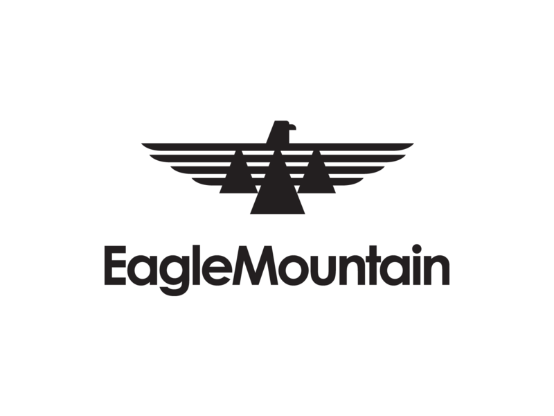 Eagle Mountain City Unused Logo 2 bird black brand city eagle fly icon logo mountain utah wings