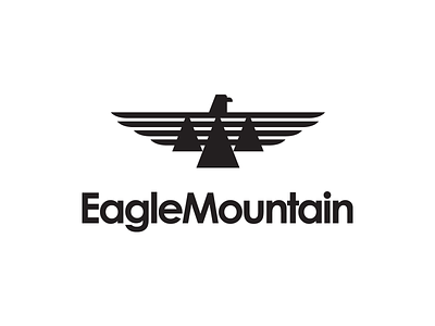 Eagle Mountain City Unused Logo 2 bird black brand city eagle fly icon logo mountain utah wings