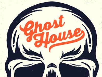 Ghost House 1 ghost house illustration skull typography