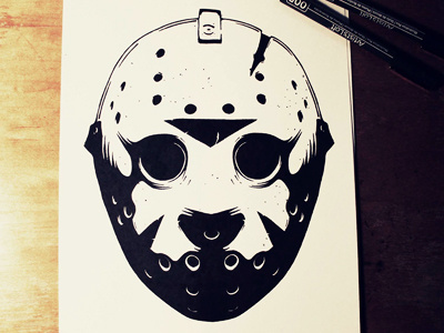 Friday the 13th WIP helmet hockey horror illustration jason vorhees mask movies