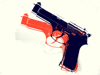 Gun 1 gun illustration pistol print warhol