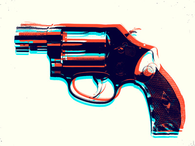 Gun 2 illustration pistol print revolver warhol