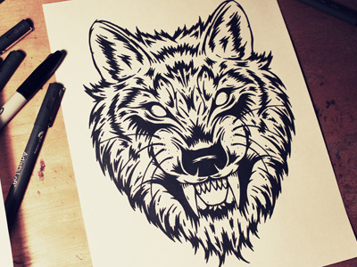 Werewolf start dog ears fur growl hair illustration marker teeth werewolf wolf