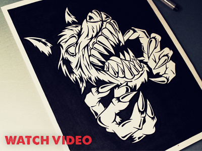Process Video Werewolf illustration claws illustration marker teeth tutorial video wolf