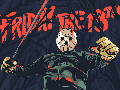 Part 6 character design friday the 13th horror illustration jason logo typography vorhees