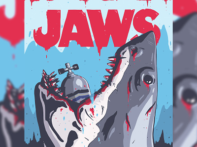 jaws art character design illustration jaws logo movie retro shark typography vintage