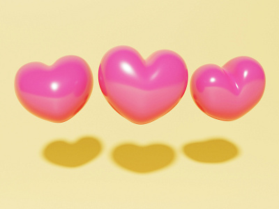 3 lives 3d 3d art art blender branding design heart hearts icon illustration logo texture vector