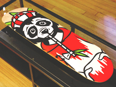 Panda Skate Deck bamboo deck hoodie illustration marker panda pipe skate skateboard smoke