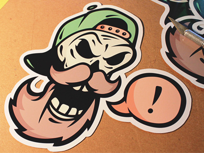 Skull Beard Sticker