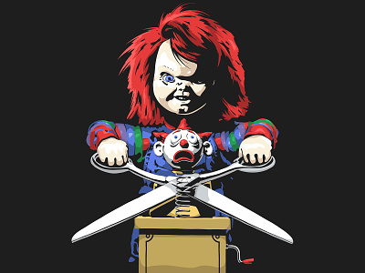 Chucky art blood character childs play chucky design doll horror illustration knife movie scary sequal